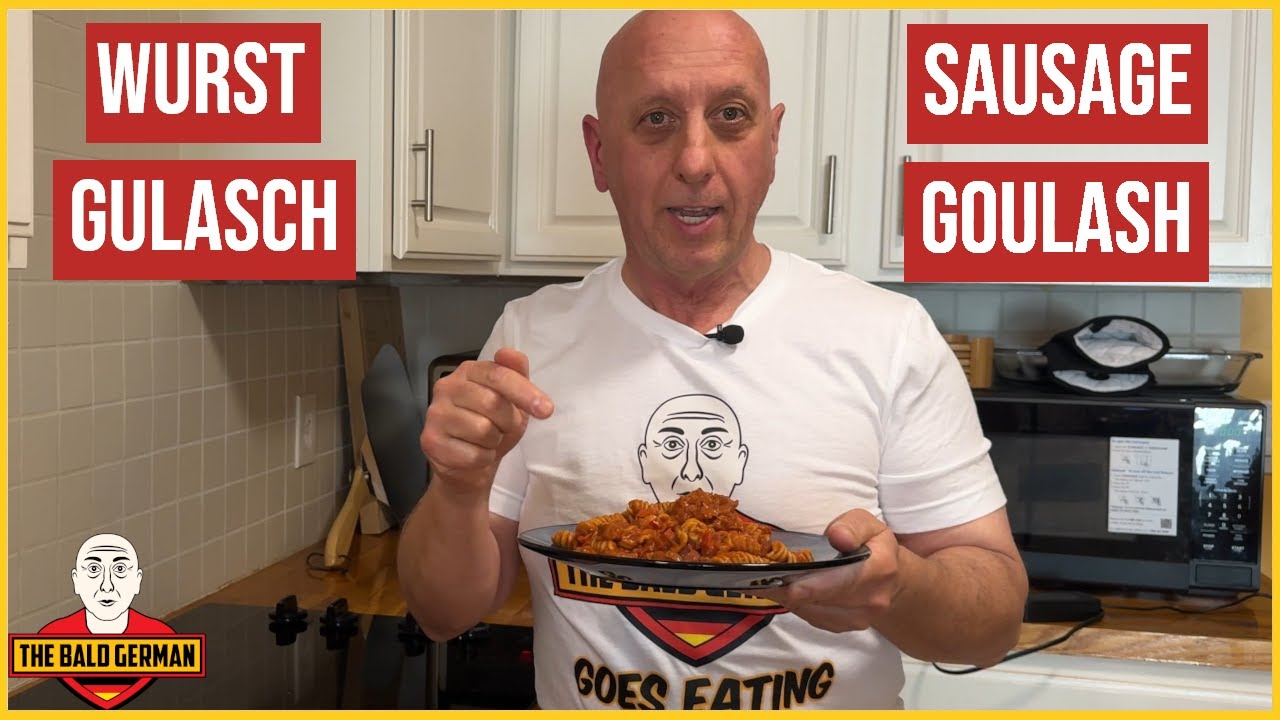 German makes Wurstgulasch (Sausage Goulash) - A Quick German Dish