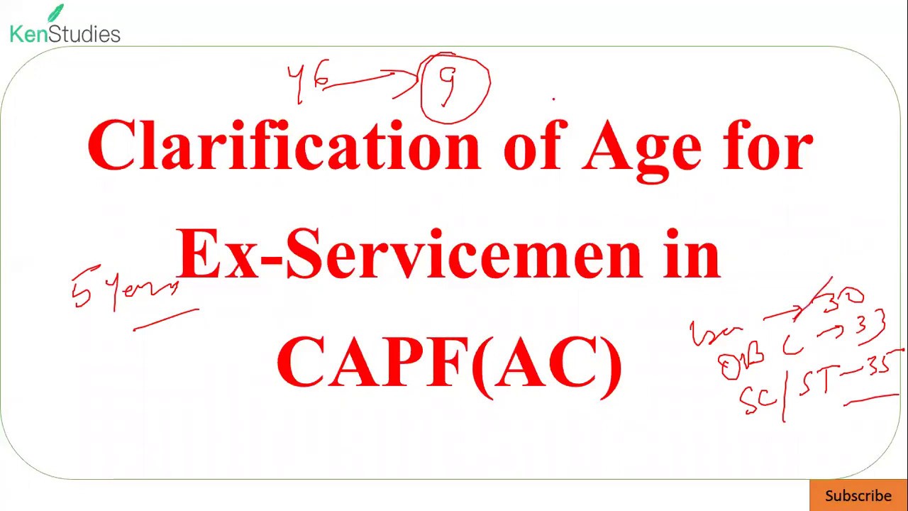 CAPF(AC) Ex-Servicemen Age Relaxation