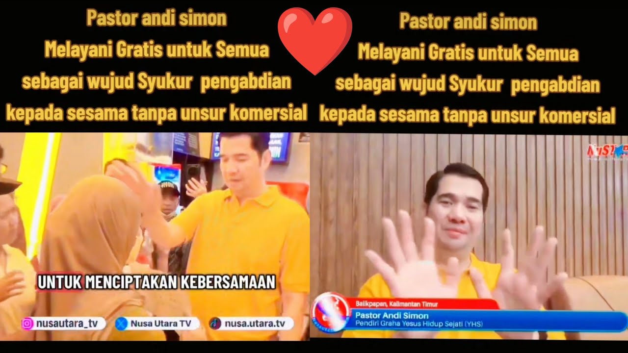 Pastor andi simon datang utk melayani anda & untuk memberi KESEMBUHAN TUHAN YESUS bagi banyak orang