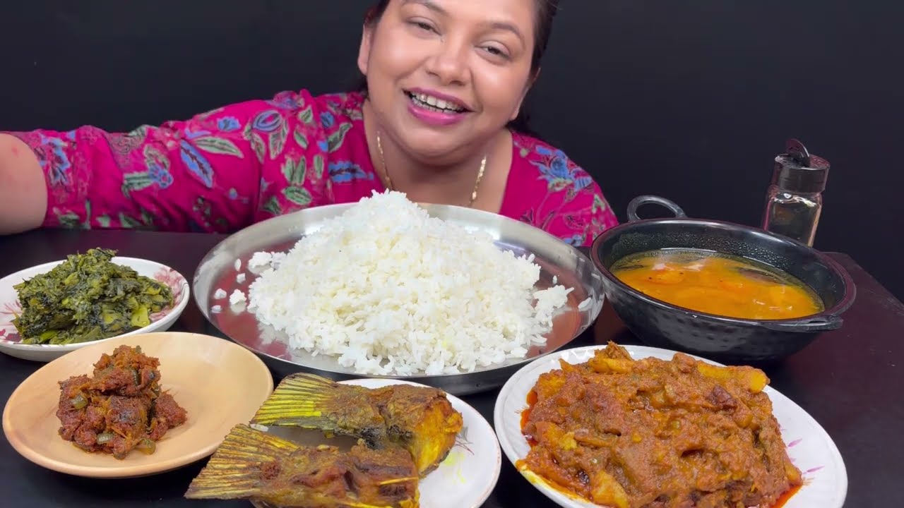 Bigbites, Eating Rice With Tok Dal,Sutki Mach ,Katla Fry,Sutki Vorta,Kolmi Shak !!