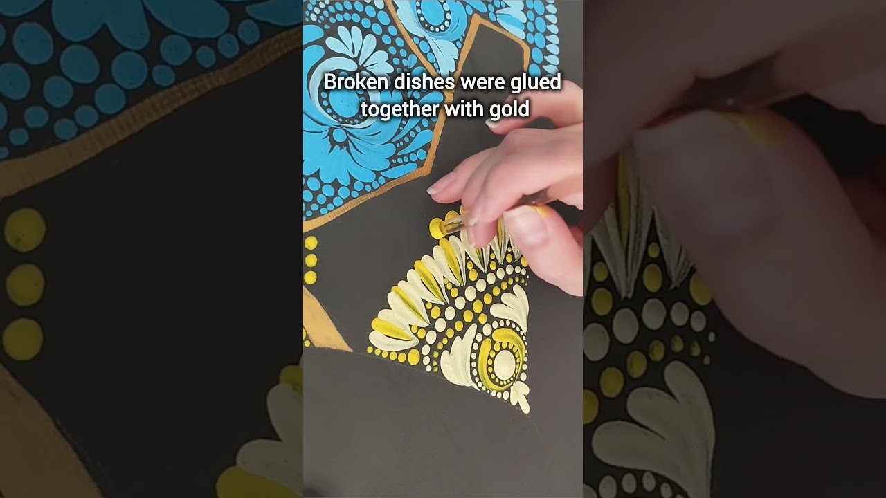kintsugi art available ukrain heart