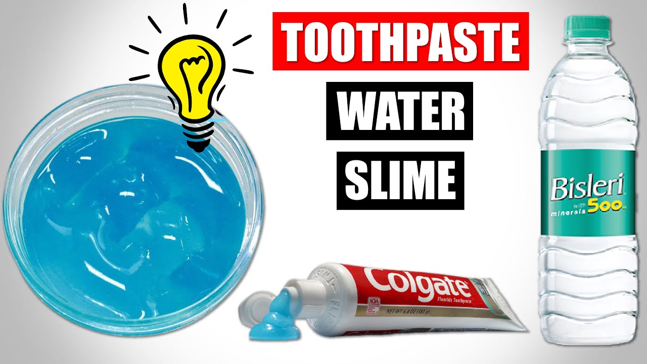 TOOTHPASTE AND WATER SLIME / HOW TO MAKE 1 INGREDIENT TOOTHPASTE SLIME WITHOUT GLUE OR BORAX
