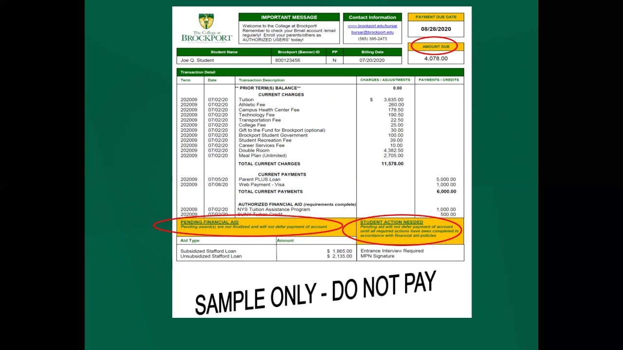 How to Read Your Student Bill & Pay for College