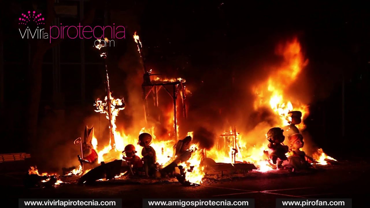 Cremà Falla Municipal Infantil 2016. Fallas Valencia 2016. Pirotecnia Europlá