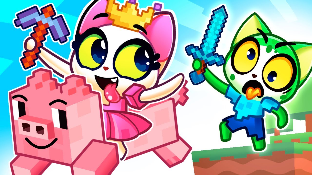 Baby Cat Lost In Minecraft World🙀 Minecraft Challenge || Purr-Purr Stories