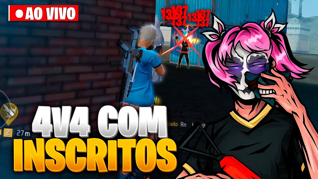 🔥 LIVE FF 🔥 FREE FIRE AO VIVO 🔥 JOGANDO 4X4 + 6X6 COM INSCRITOS 🔥 SALA PREMIADA 🔥 