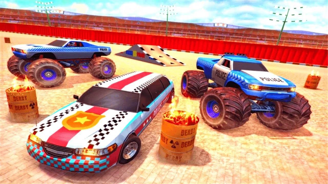 Monster Truck Demolition Derby Games：US Police Demolition Derby #5 - Android Gameplay