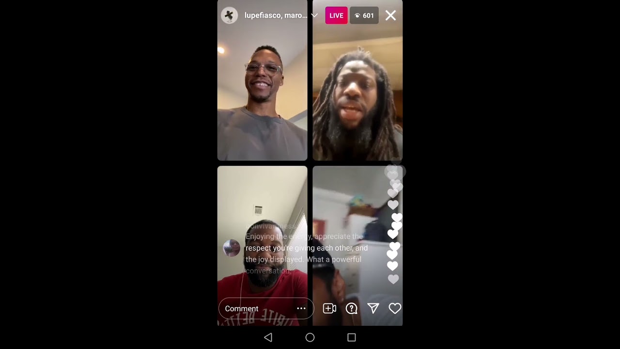 Lupe fiasco freestyles on IG live with Mickey Factz, Osyris Antham and King Trip