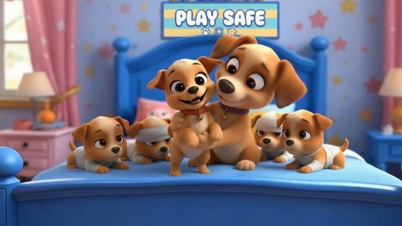 PLAY SAFE | Five Little Puppies | Kids Nursery Rhyme 