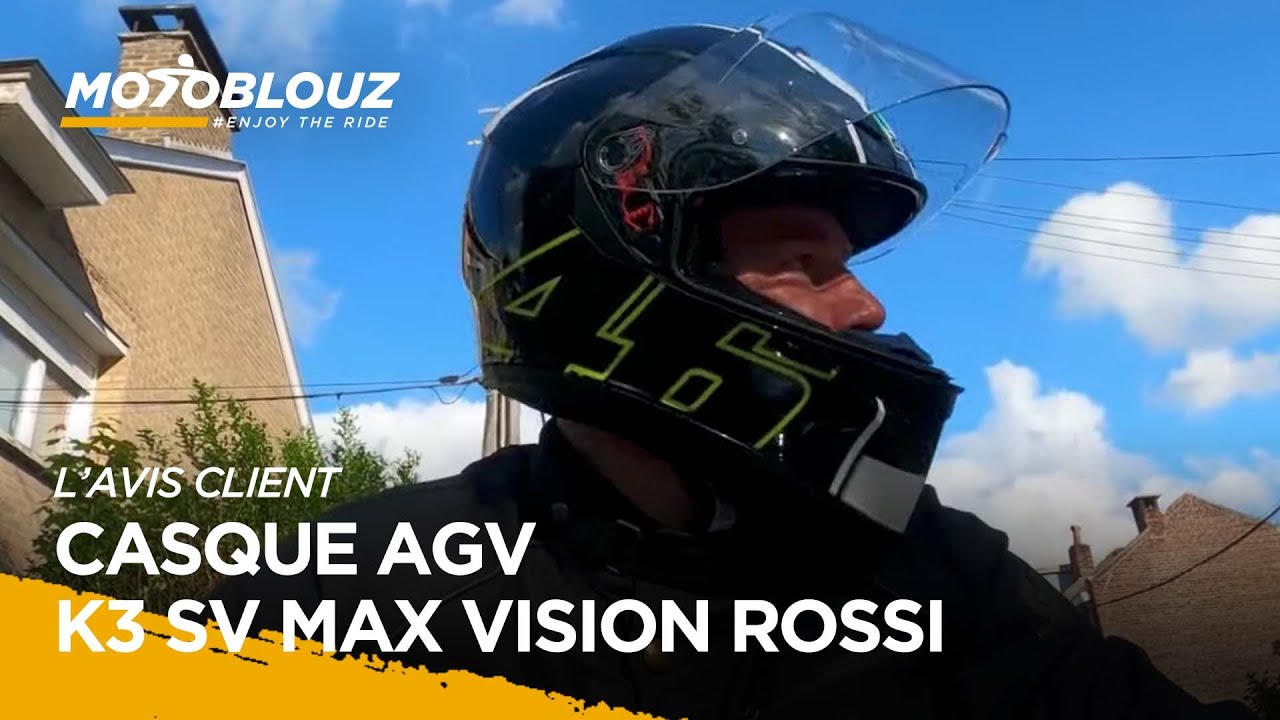 Gérald, client Motoblouz, présente le CASQUE AGV K3 SV MAX VISION   ROSSI CELEBR8