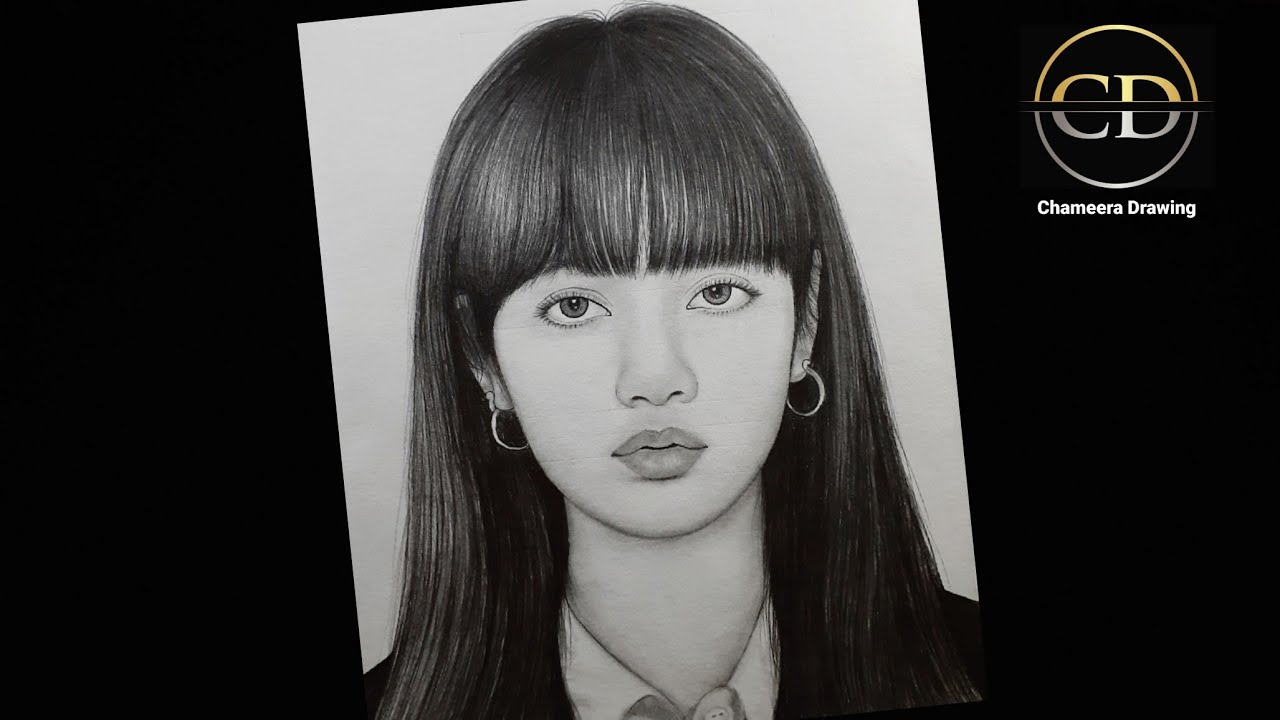 How to draw a BLACKPINK "Lisa" (step by step) Pencil Drawing Tutorial || Girl face Drawing Tutorial/