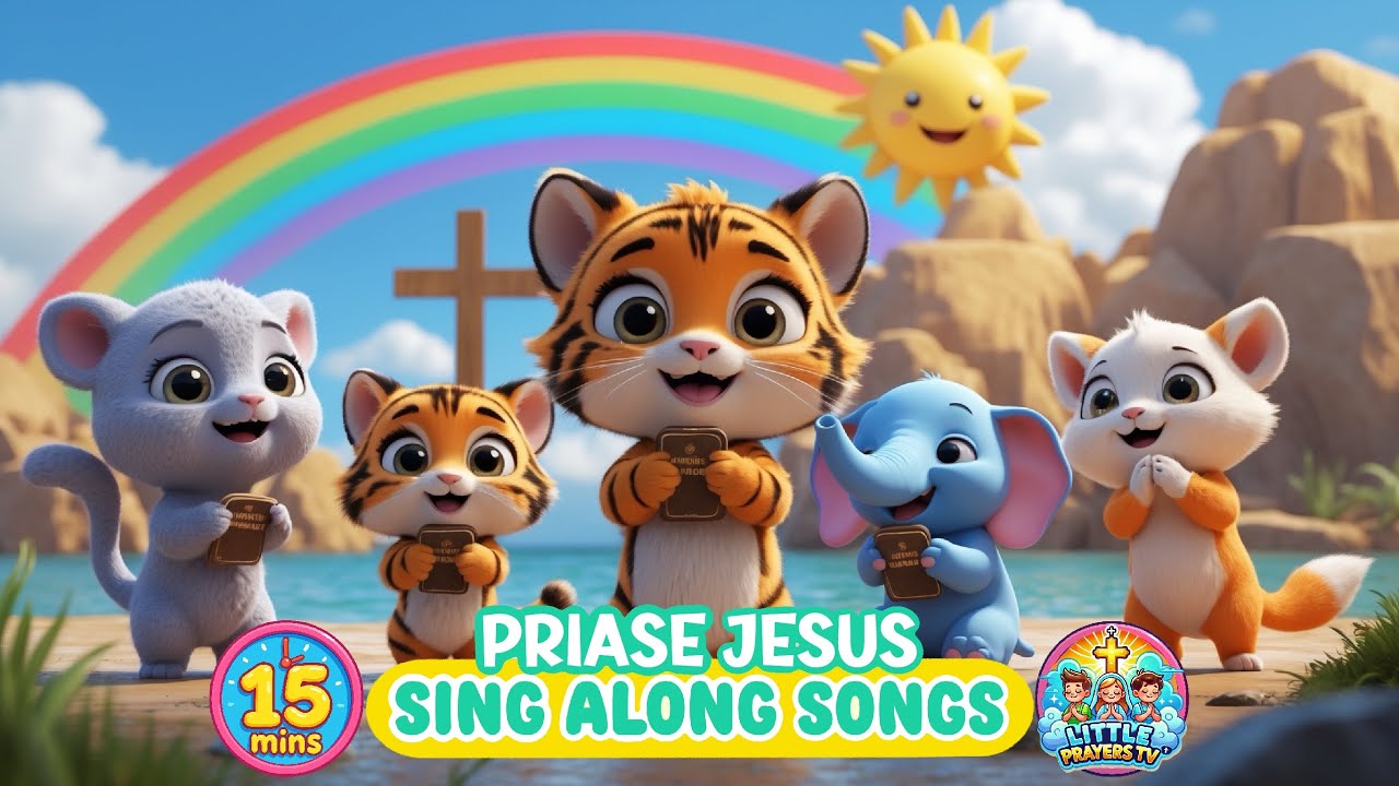 15 Minutes of Sing Along Praise Music for Kids! [With Coloring Page]