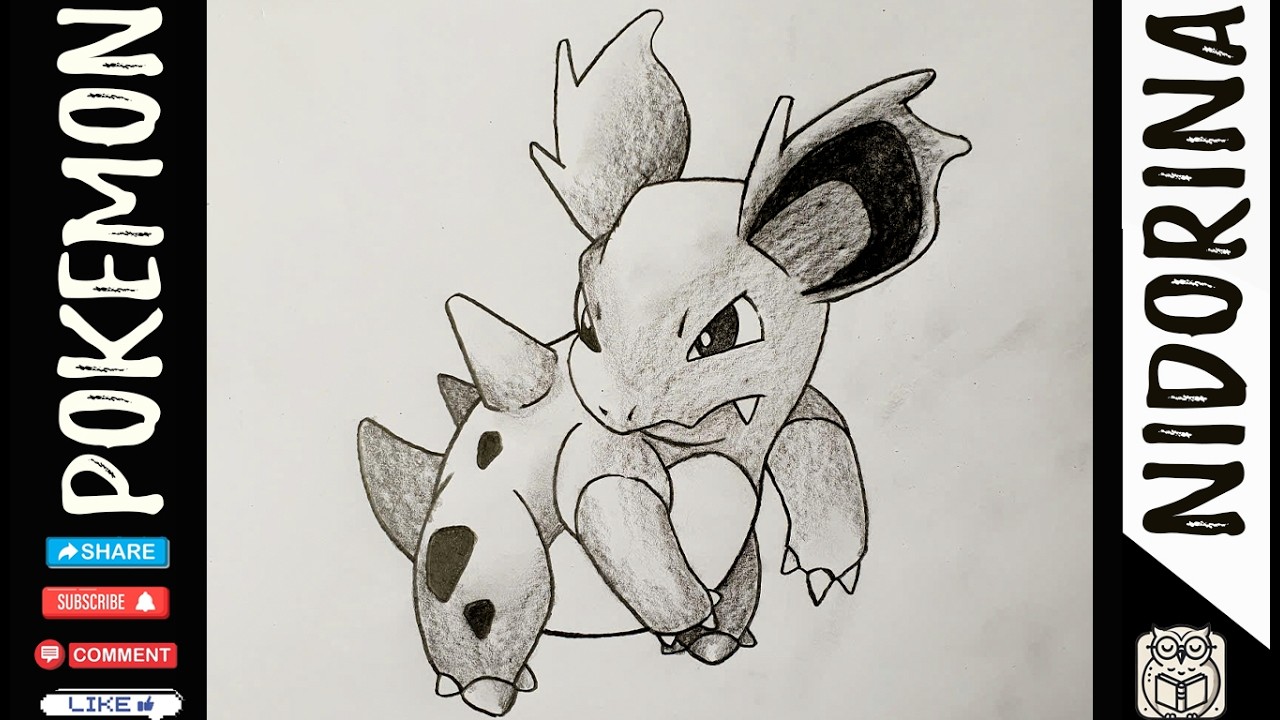 How to draw Nidorina Pokemon | Pokemon drawing tutorial