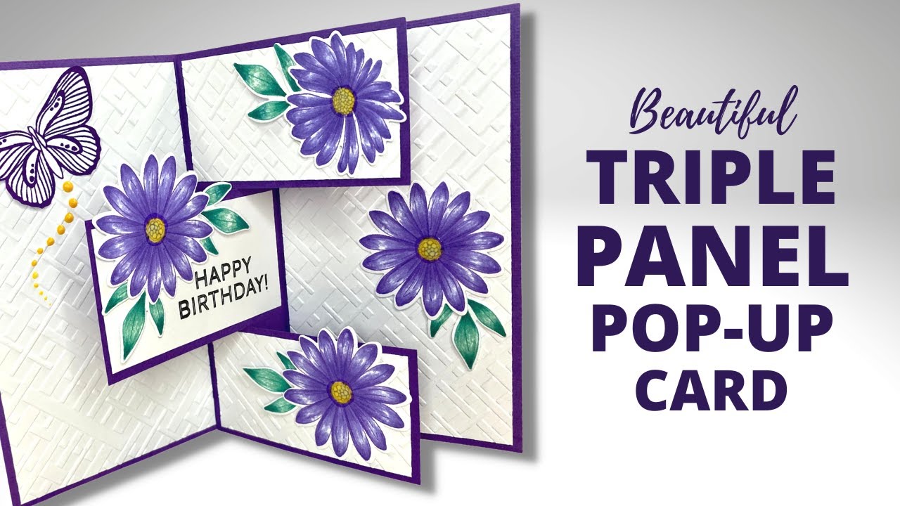 ⭐️ EASY ⭐️Triple Panel POP-UP Card! NO DIES NEEDED