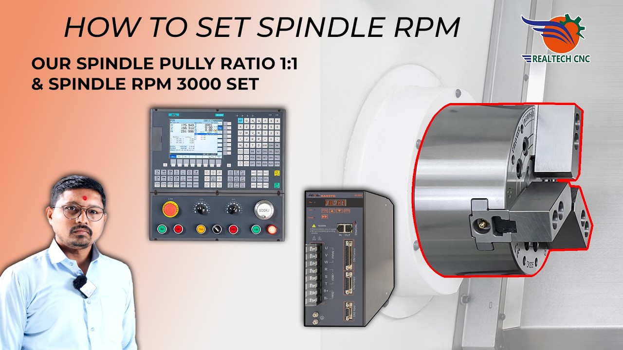 HOW TO SET SPINDLE RPM IN REALTECH CNC MACHINE || REALTECH CNC SERVICES  || VD - 50
