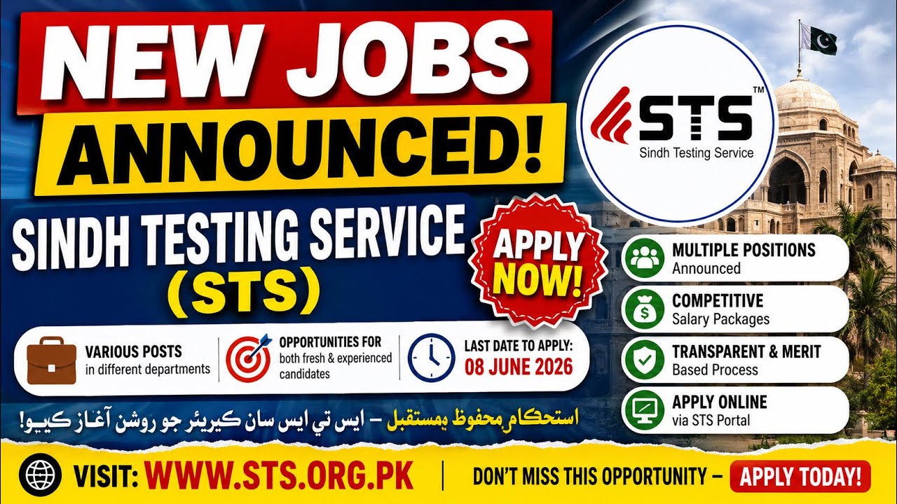 🚨New jobs announced in Sindh Testing Service