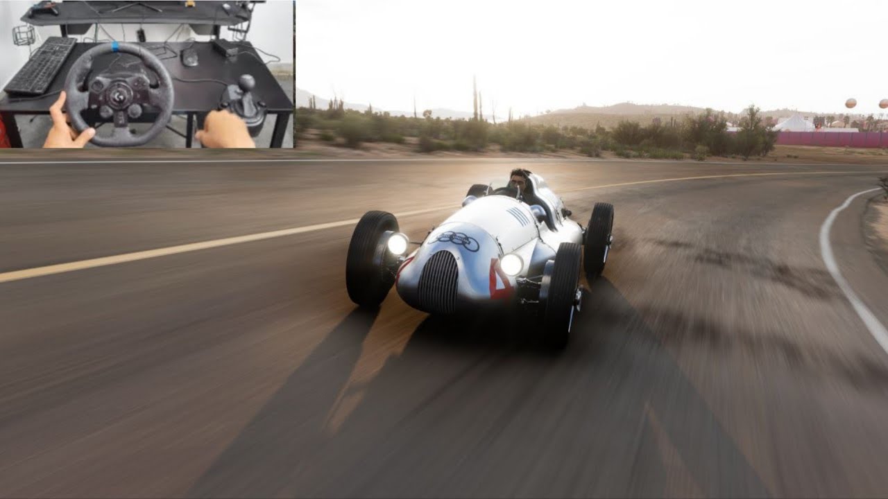 POV Driving the 1939 Auto Union Type D in Forza Horizon 5 with Logitech G923 – Ultra Realistic