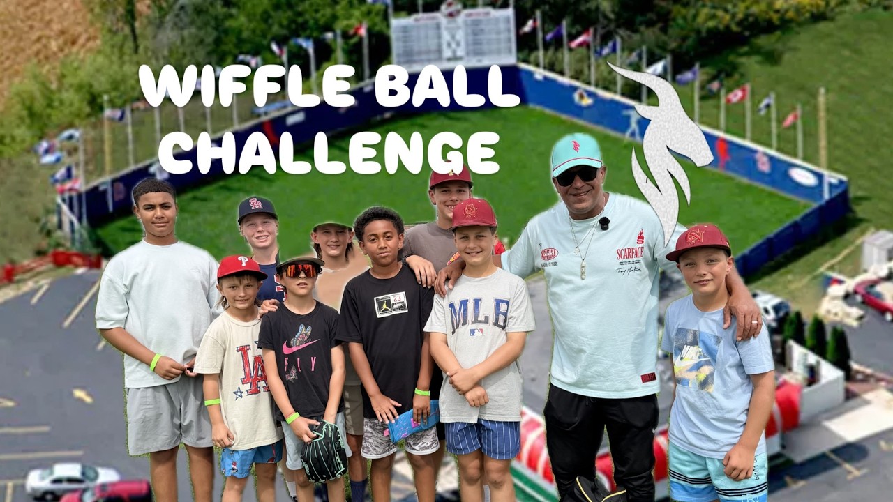 Coach Ferber and GOAT'D does the WIFFLE BALL challenge at the BORAS CLASSIC!