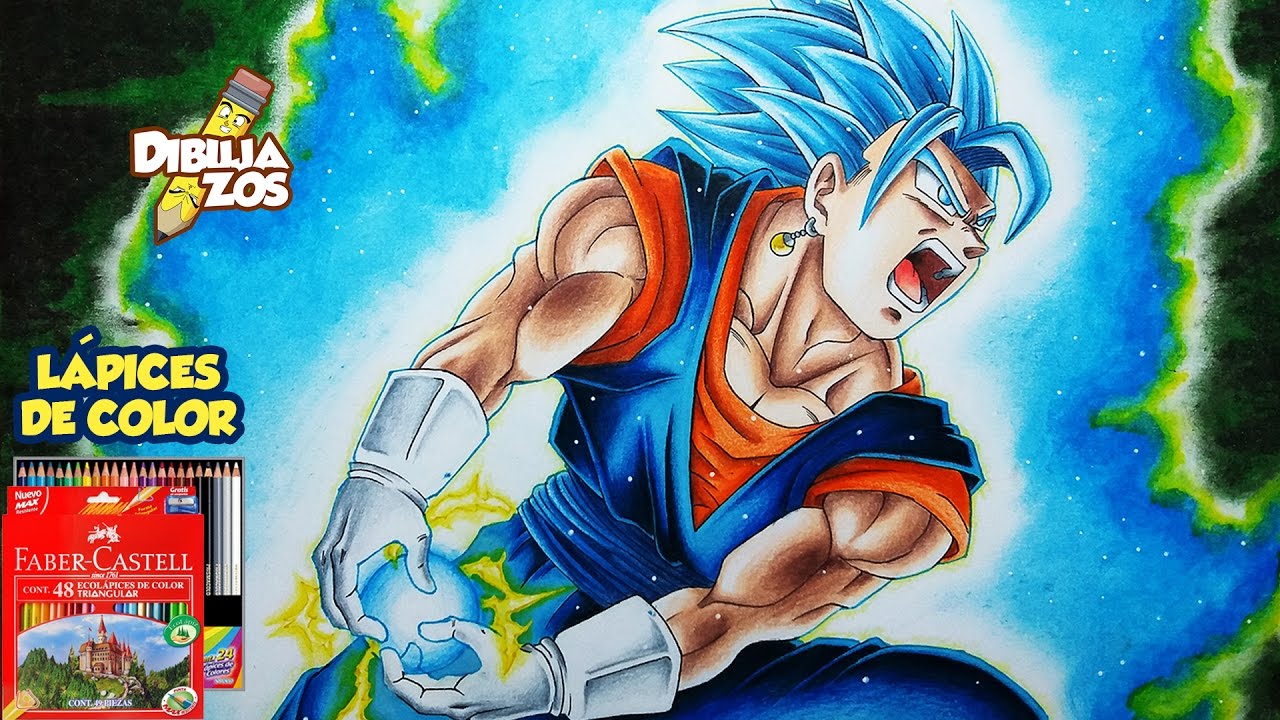 COMO DIBUJAR A VEGETTO SSJ AZUL CON FINAL KAMEHAMEHA | TUTORIAL COMENTADO