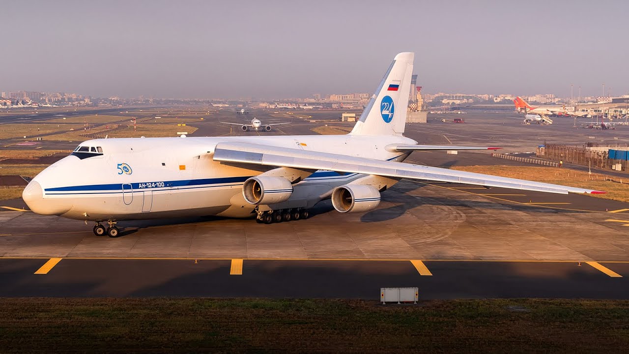 LOW TAKEOFF! Russia 224th Flight Unit Antonov An-124-100 (RA-82014) departure at Mumbai Intl Airport