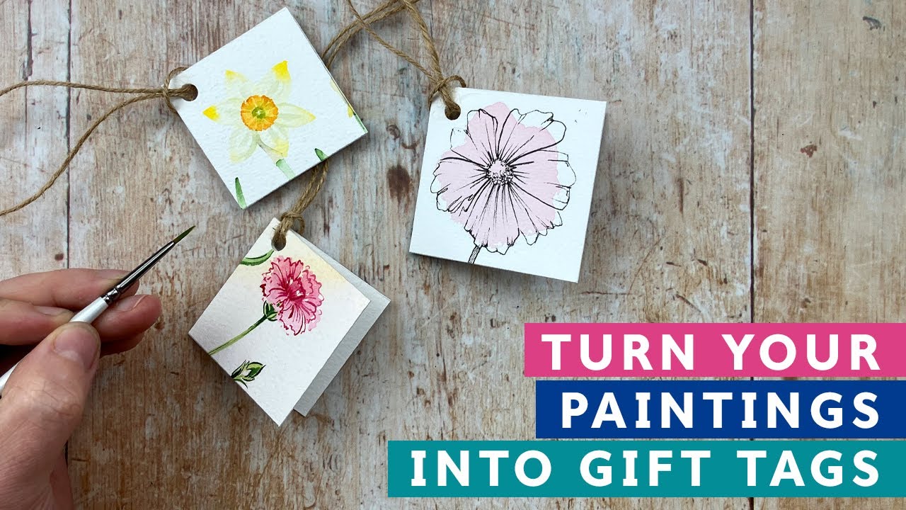 Turn Your Watercolour Paintings Into Gift Tags!
