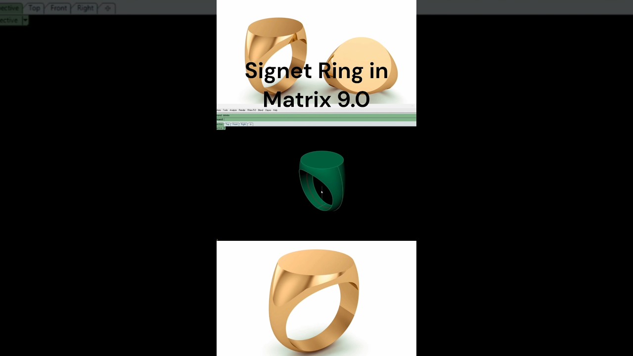 full 👆🏻video link/ how to make signet ring in matrix 9.0 #matrix #tutorial #rhino #cad