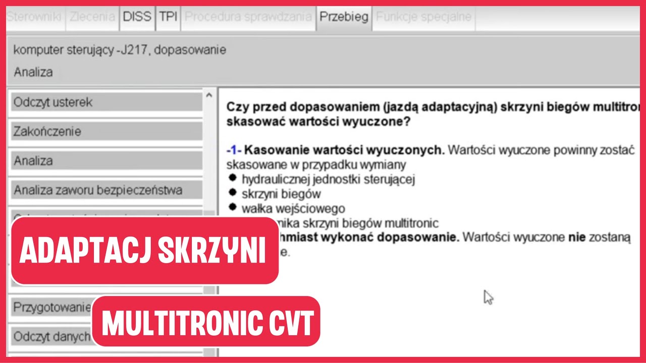 Audi A4/A5/A6/Q5 - Adaptacja skrzyni multitronic CVT/ Multitronic CVT adaptation