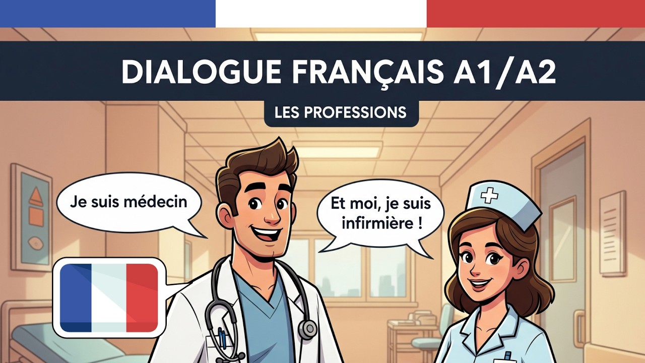 Dialogue A1/A2 Facile en Français : Les Métiers👨‍⚕️Parler des Métiers en Français Vocabulaire! 🎧