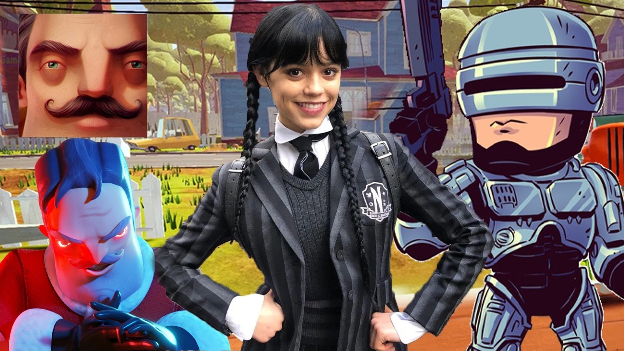 Hello Neighbor - New Neighbor Robocop Santa Slender Wednesday Addams Final History Part 1689 TP