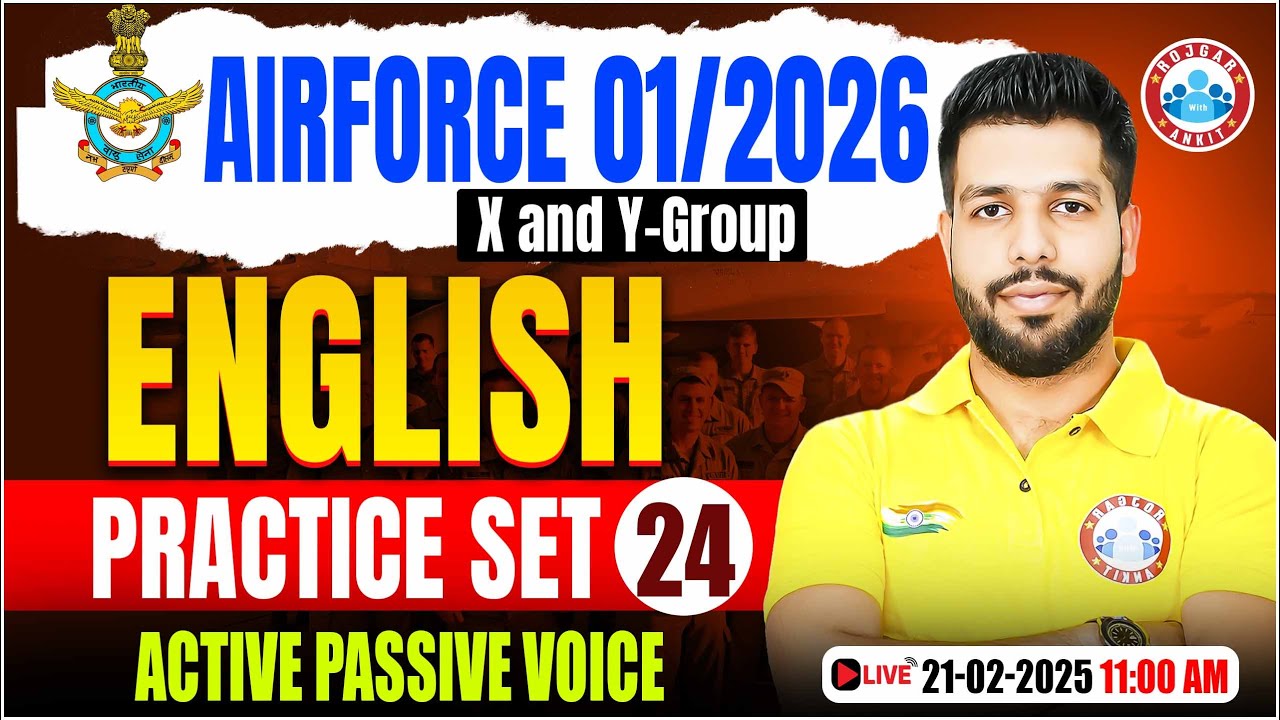 Airforce Practice Set 2025 | Active Passive Voice | English for Airforce X & Y Group By Anuj Sir