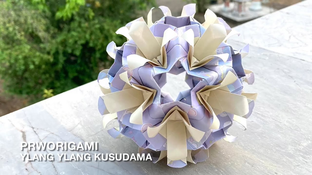 Ylang Ylang Kusudama - PrwOrigami Folding Tutorial 【くす玉・折り紙】