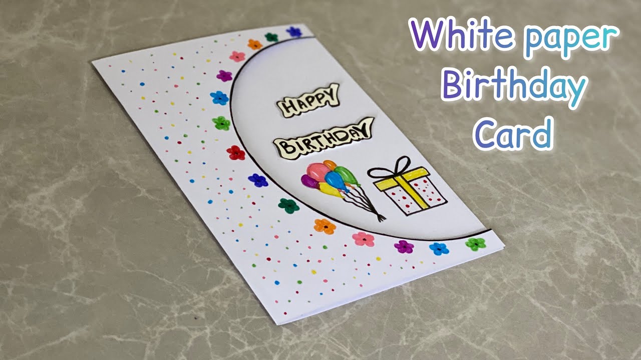Beautiful white paper Birthday card |DIY card idea|#1minutevideo #viral   #shorts #short #viralvideo