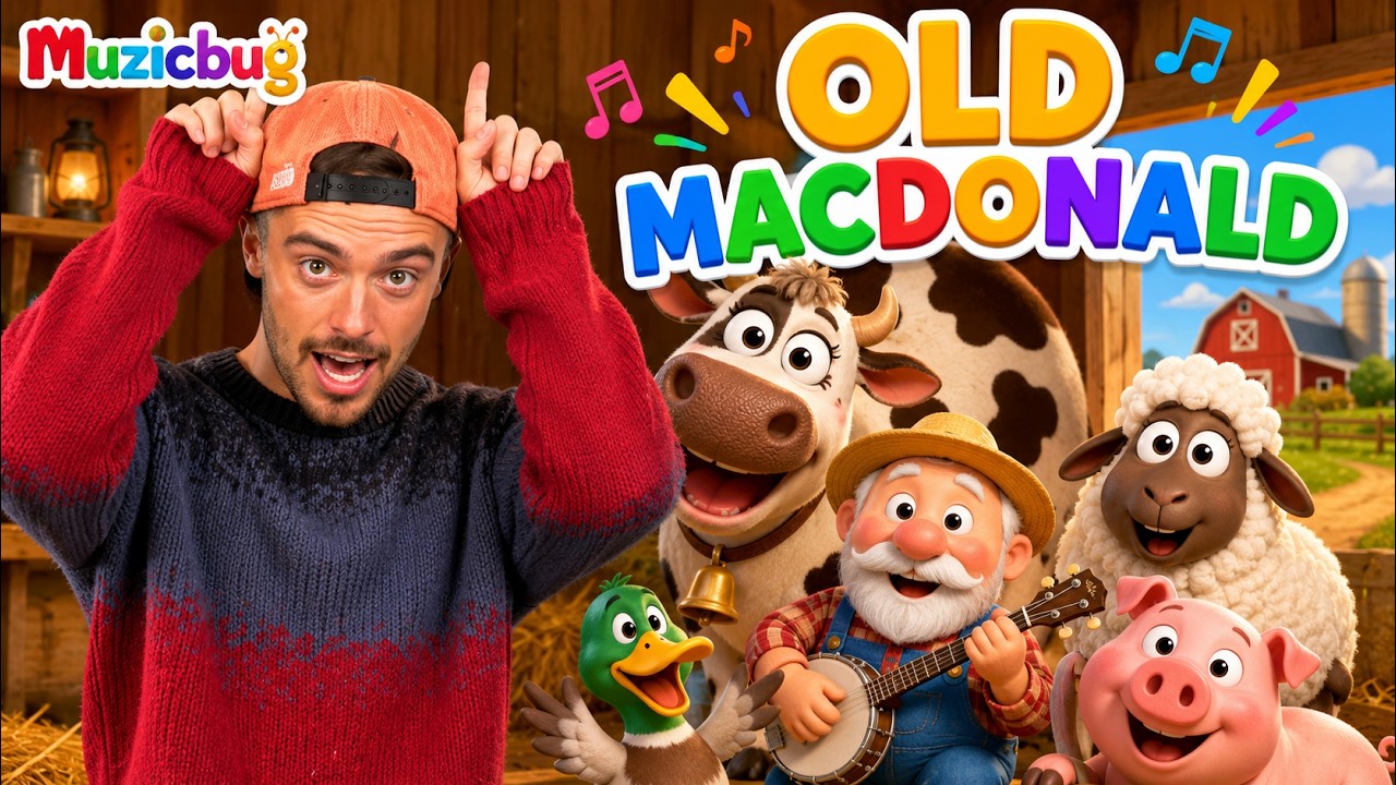 Old MacDonald Had A Farm with Josh | Muzicbug Nursery Rhymes and Kids Songs |