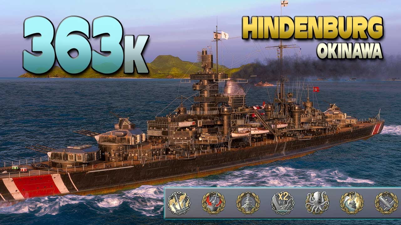 крейсер Hindenburg: превосходные показатели на карте Окинава - World of Warships