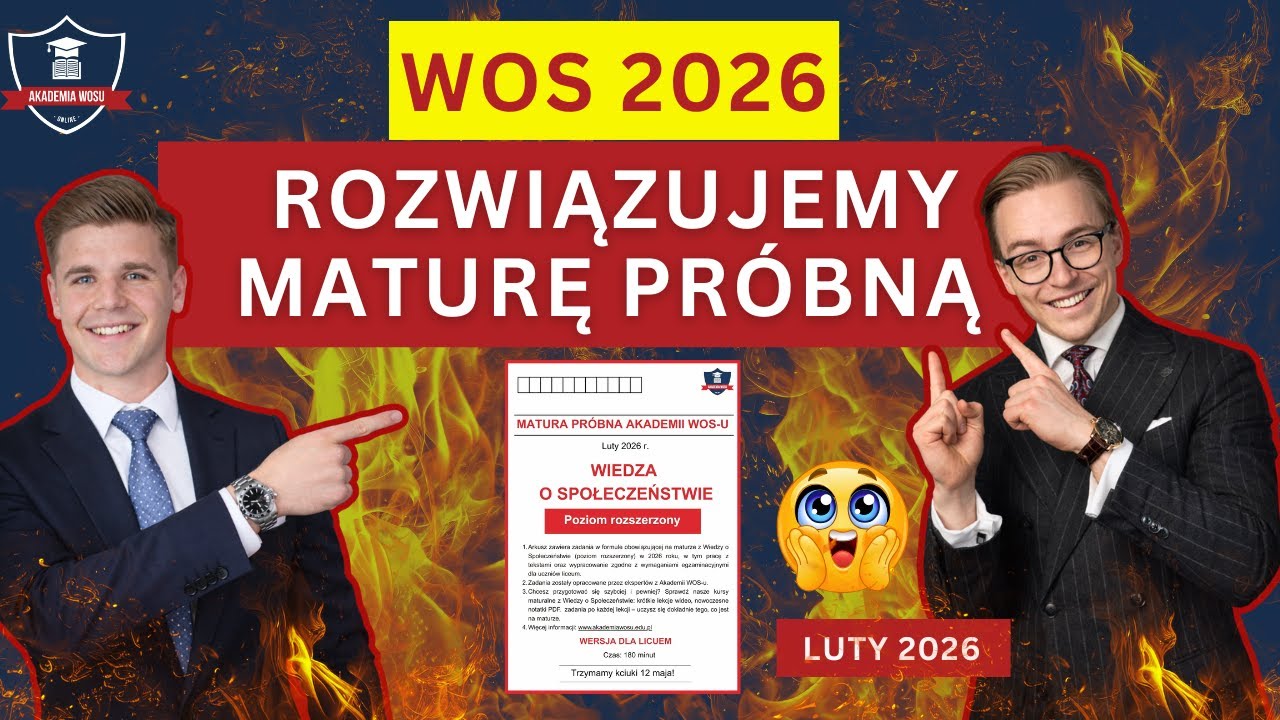 Rozwiązujemy arkusz matury próbnej z WOS-u! Luty 2026 — Akademia WOS-u arkusz.