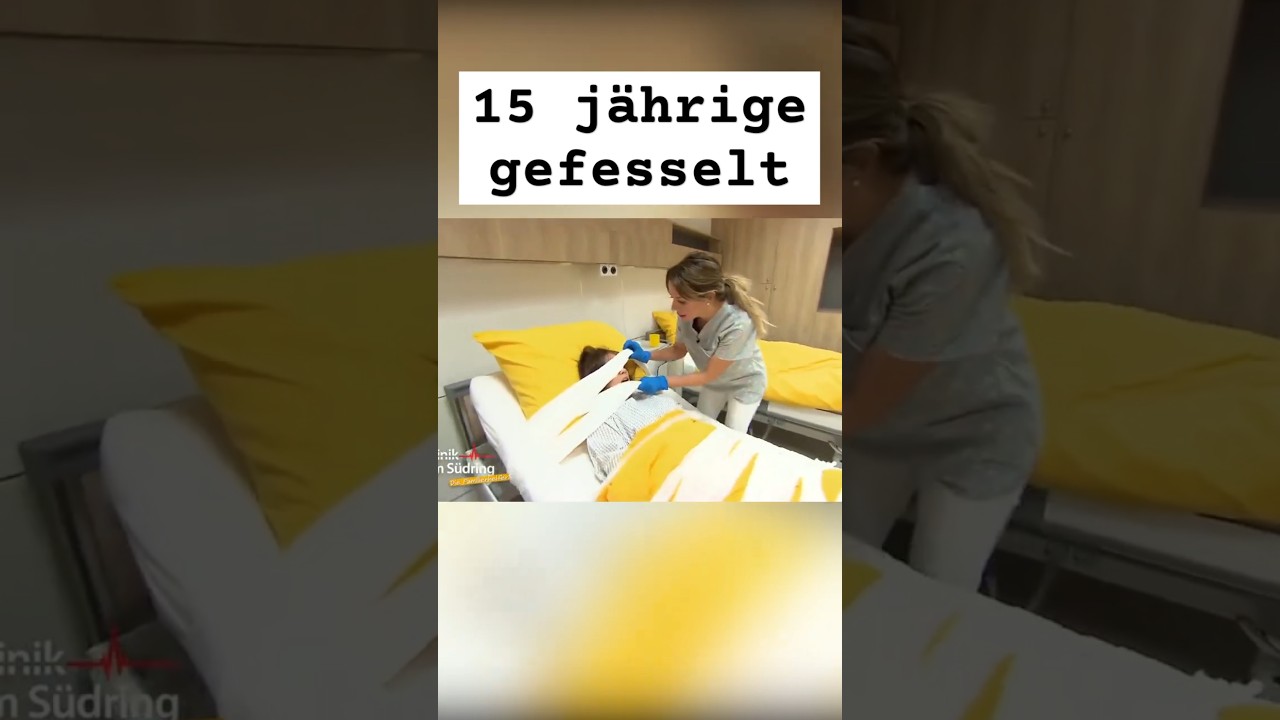 15 jährige ist gefesselt im Krankenbett 