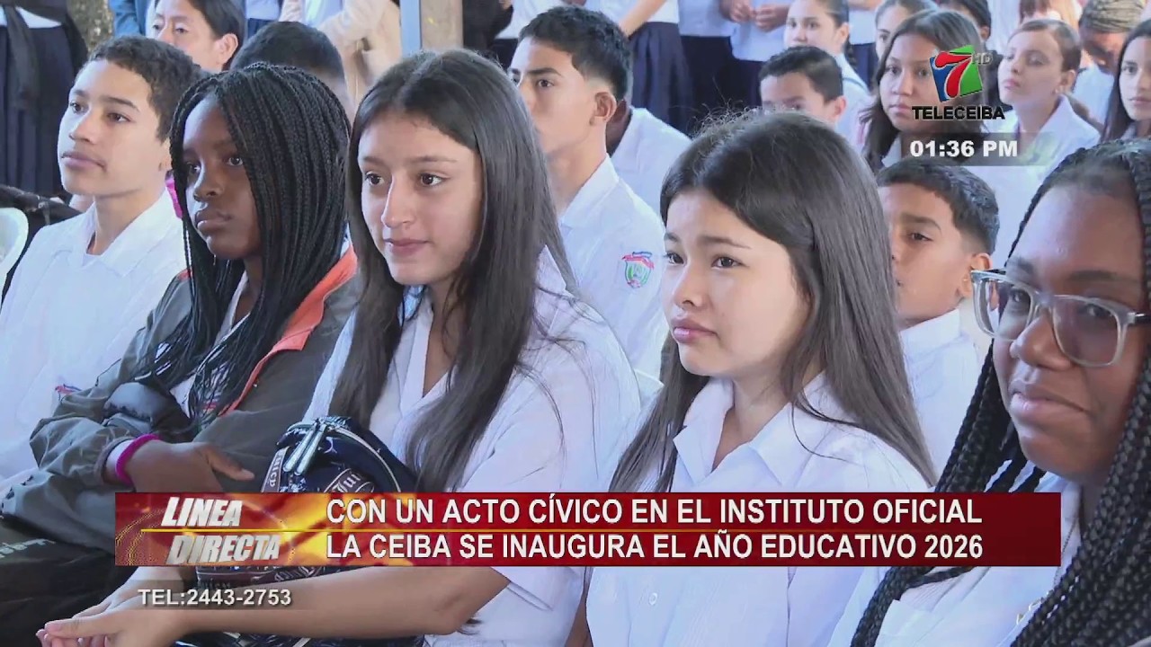 Con un acto cívico, Instituto Oficial La Ceiba inaugura el año educativo 2026.