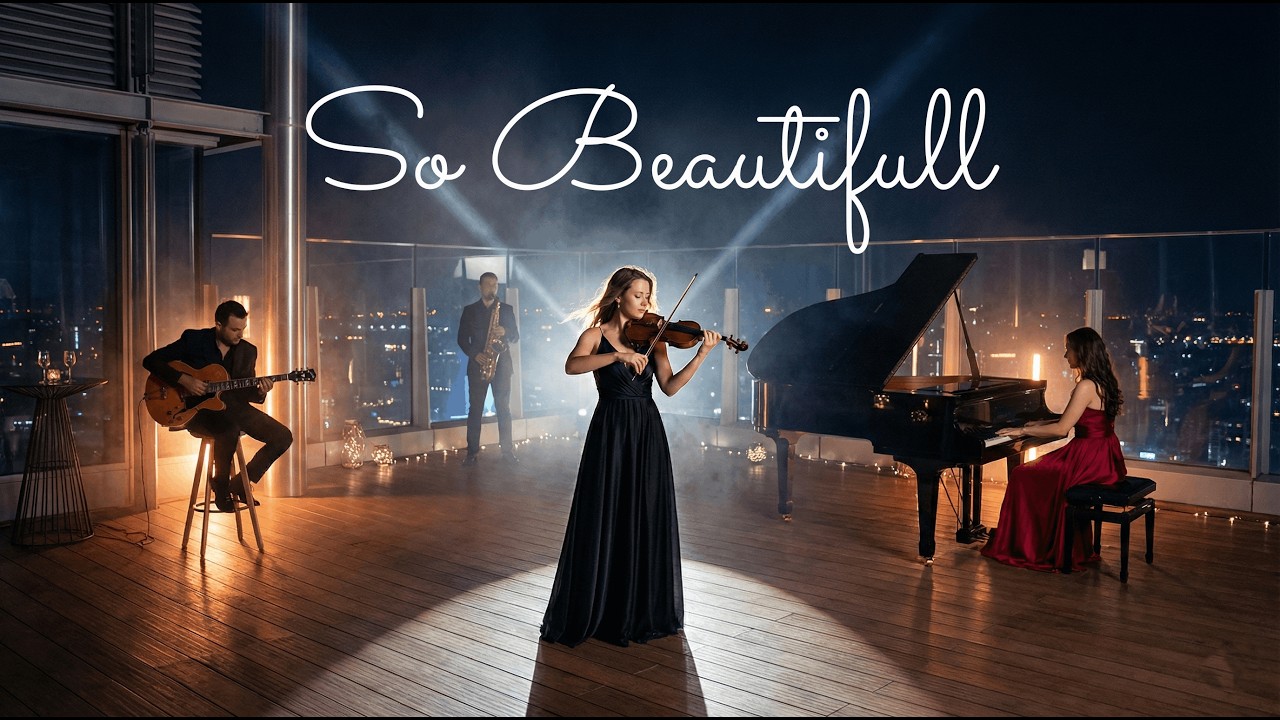 Saxophone, Violin & Piano – Romantic Rooftop Instrumental Music | Calm, Love & Night Vibes
