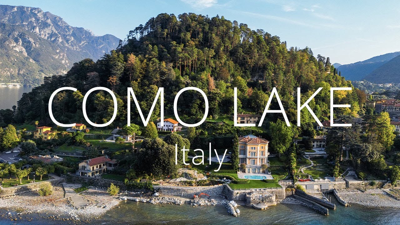 Views of Lake Como, Italy from a drone