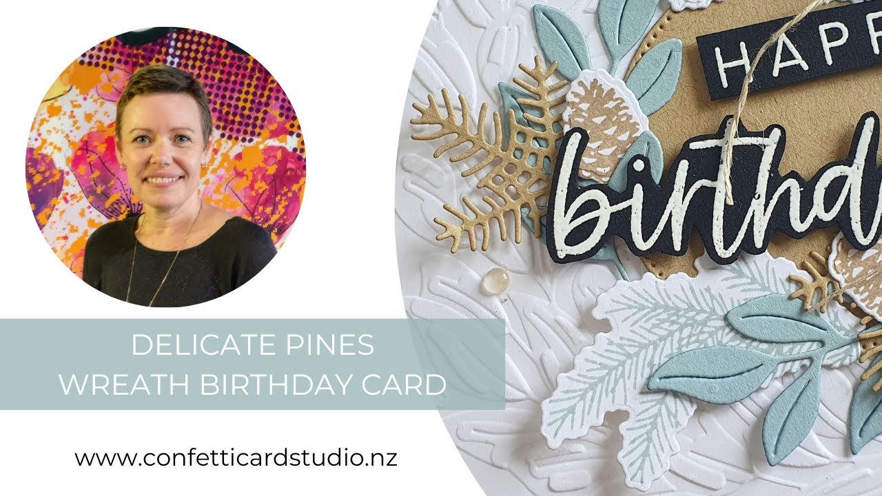 Delicate Pines Wreath Birthday Card