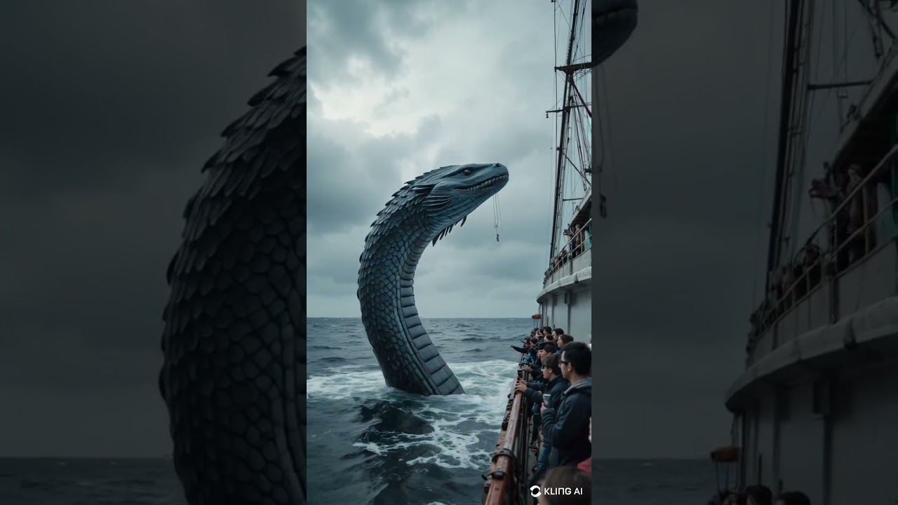 Giant Sea Serpent Encounter Caught on Camera! | Unreal Ocean Monster Sighting 2025  😵 #seamonster
