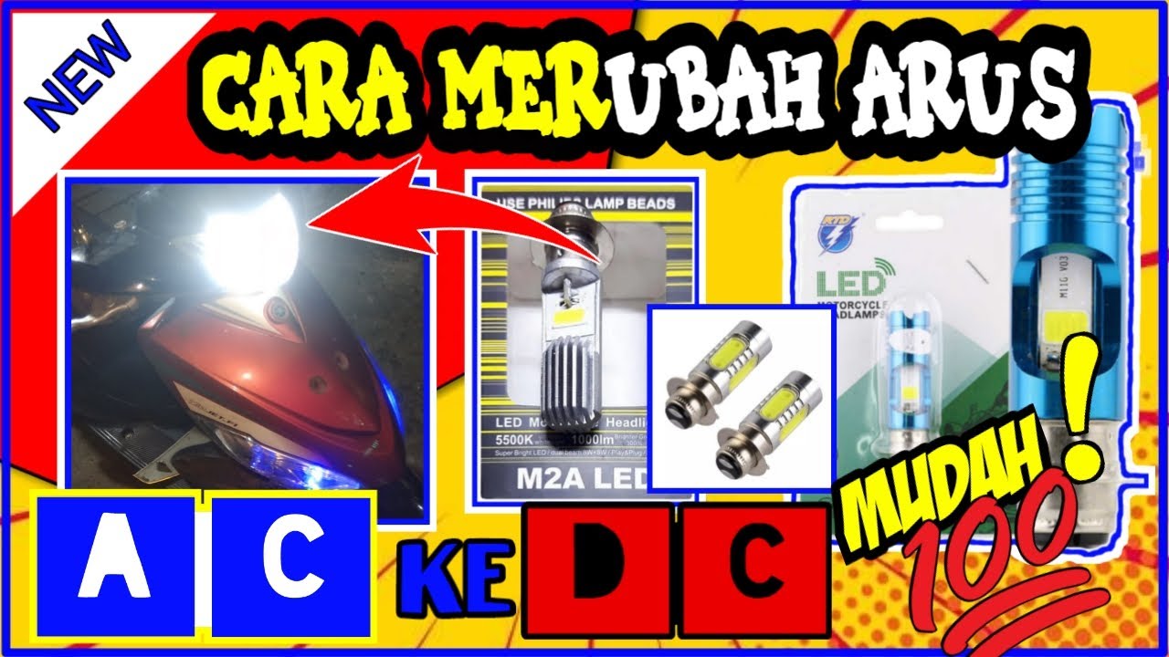 Cara Pasang Lampu LED di Motor MIO || Rubah Arus AC ke DC