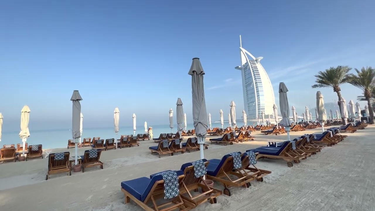 #Dubai Jumeirah Beach 🏖 | Private Jumeirah Beach | Madinat Jumeirah | morning walking on the beach.