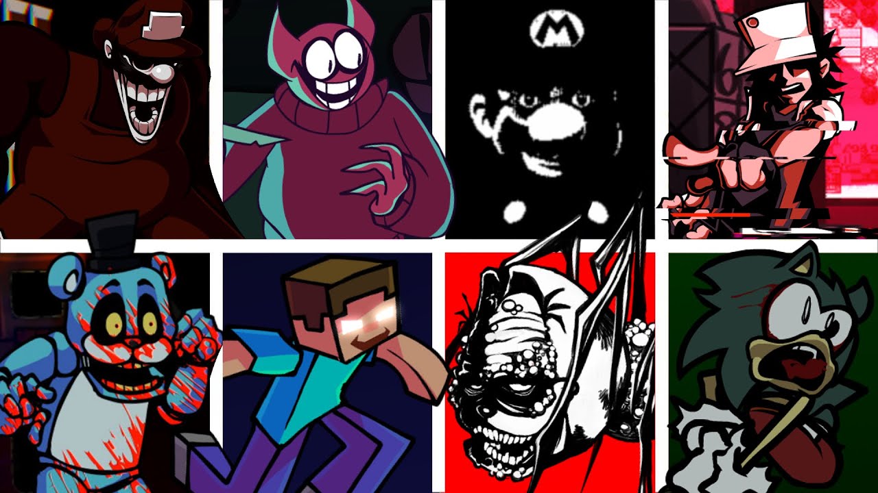Powerdown V2 but Different Characters Sing It 🎶 (FNF Powerdown V2 but Everyone Sings It)