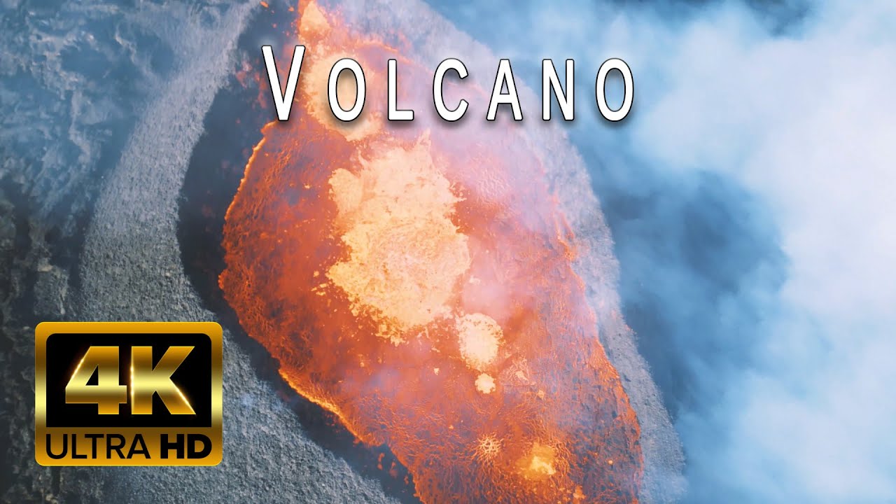 VOLCANO 4K | Lava by Drone | Scenic Relaxation with Dark Ambient Music
