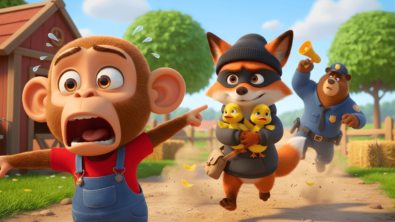 Monkey&rsquo;s Farm Naughty Fox Steals Duckling & Police Rescue 🐒👮&zwj;♂️🐣