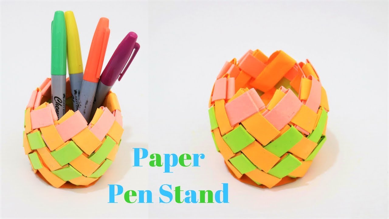 How to make a paper pen stand~DIY pen holder~DIY pencil stand