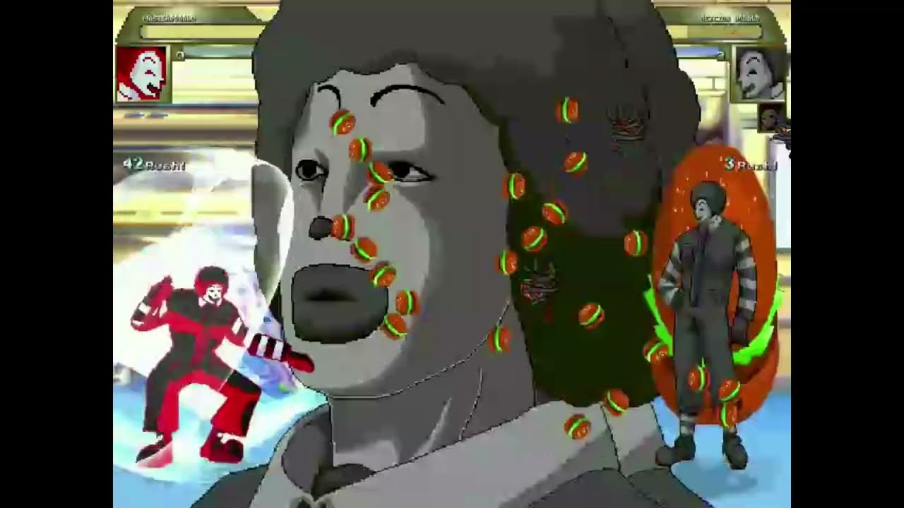【MUGEN】 旧マスタードナルド (12p) VS 4体のドナルド