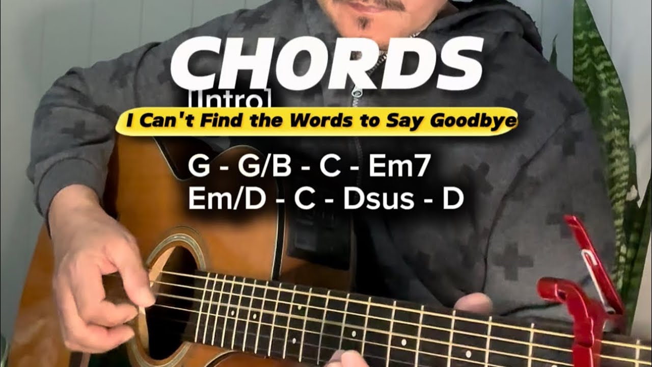 I Cant Find The Words To Say Goodbye Chords by David Gates