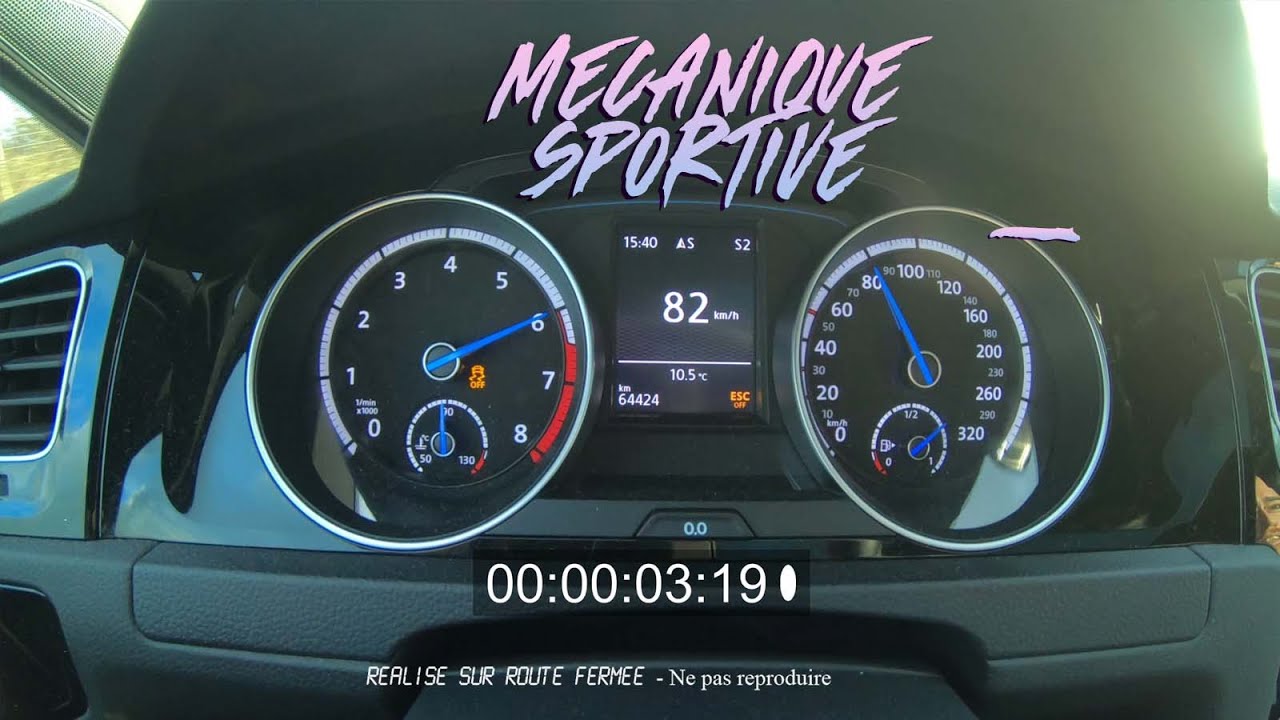 Golf 7 R stage 1 / 0-100km/h - 372ch 482nm - Mécanique Sportive [4K]
